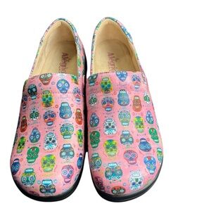 Alegria Keli Nursing Medical Shoes Slip On Sugar Skulls Pink Womens 42 US 11